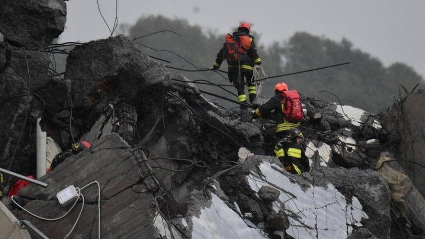 Las dramáticas fotos del letal colapso de un puente en Génova, Italia