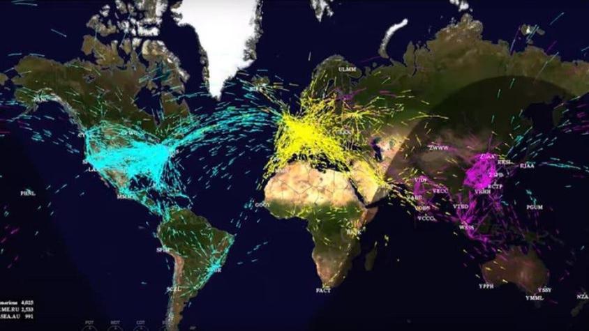 Los mapas que muestran la congestión del tráfico aéreo y los planes de la NASA para controlarla