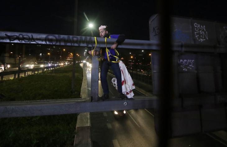 [FOTOS] Autopista Central paralizada por protesta de estudiantes
