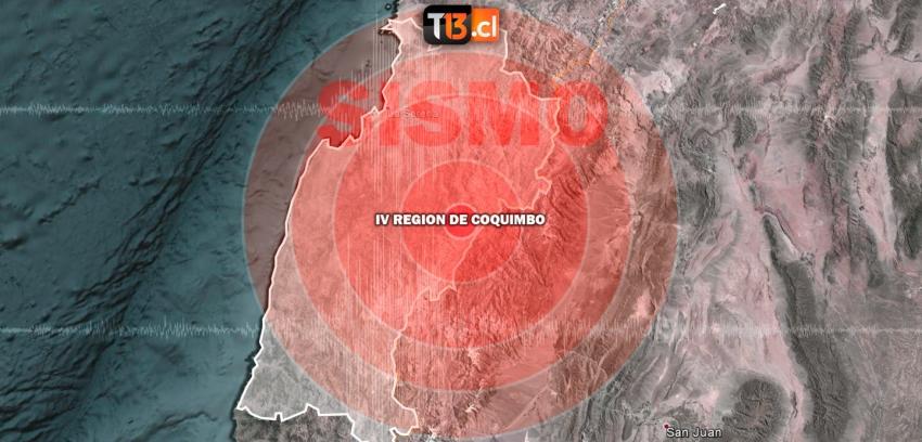 Sismo 5,0 Richter se registra en la región de Coquimbo