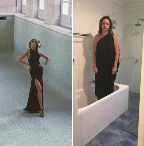 Mujer recrea fotos de Instagram de los famosos y el resultado es viral