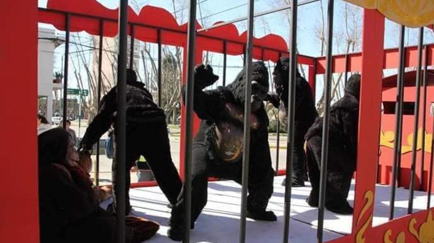 [FOTOS] Circo disfrazó a personas de animales para su espectáculo y los denunciaron por maltrato