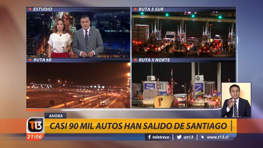 [VIDEO] Fin de semana largo: Casi 90 mil autos han salido de Santiago
