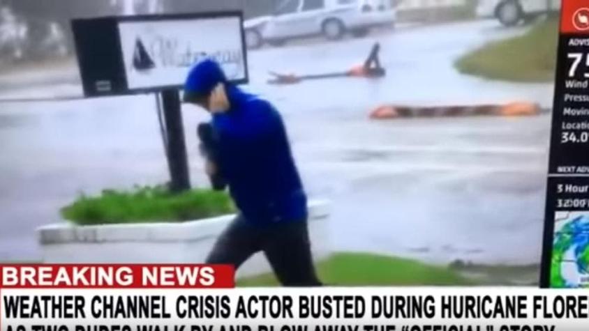 [VIDEO] La exageración de un periodista durante el Huracán Florence que no pasó desapercibida