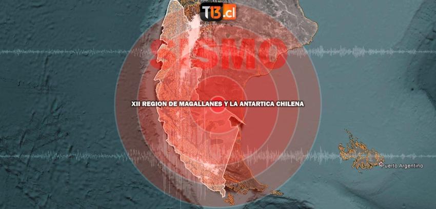 Sismo se registra en la zona sur con epicentro en la región de Magallanes