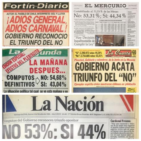 [FOTOS] Las portadas de los diarios el día después del triunfo del "No"
