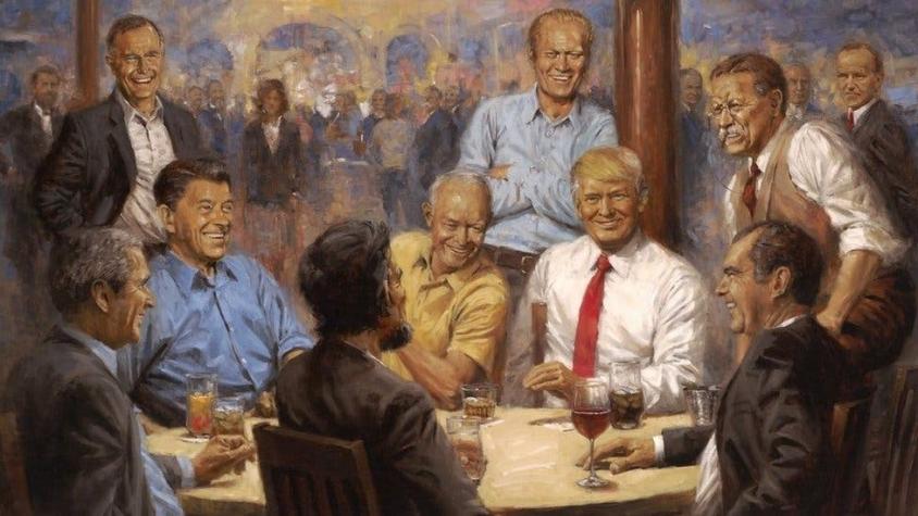 "El club republicano": quién es quién en el polémico cuadro de Trump junto a otros presidentes