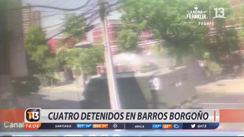 [VIDEO] Detienen a cuatro personas por incidentes en Liceo Barros Borgoño