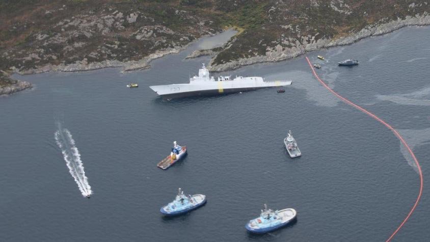 Noruega: el "inusual" choque entre un barco de guerra y un buque petrolero