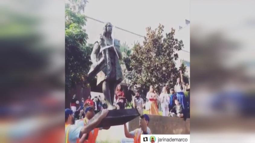 [VIDEO] ¿Por qué sacaron estatua de Cristóbal Colón en Los Ángeles?
