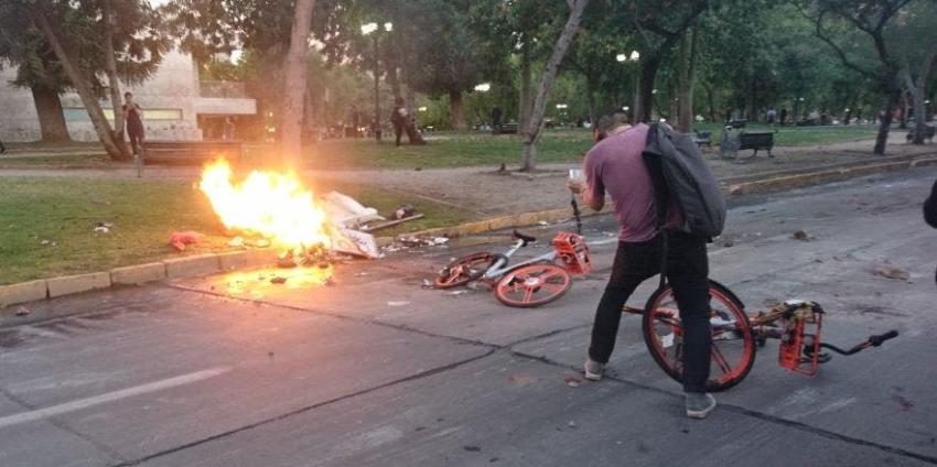 [VIDEO] Los graves daños a bicicletas Mobike tras marcha por muerte de comunero