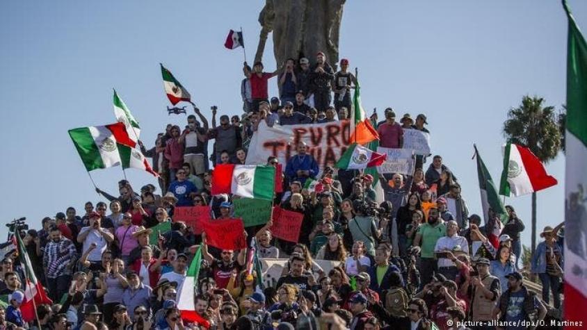 México: protesta en Tijuana contra caravana migrante