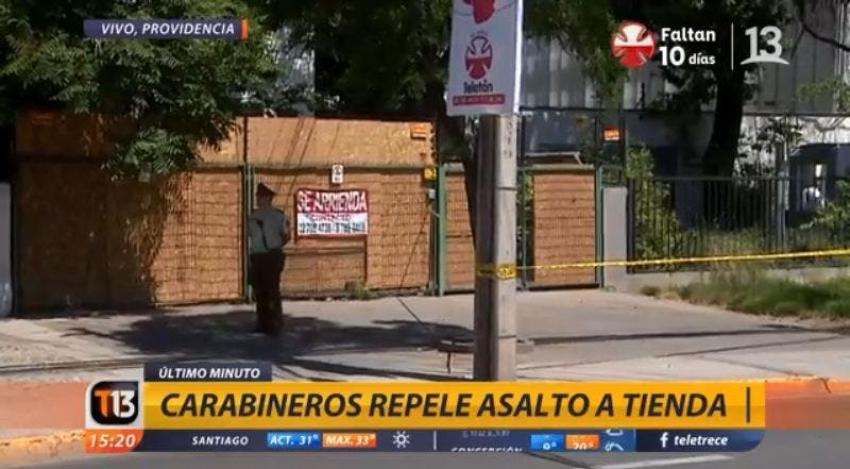 [VIDEO] Carabinero de franco repelió asalto a tienda de bicicletas en Providencia
