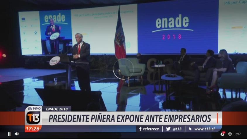 [VIDEO] Piñera en Enade: "Estamos conscientes de los problemas en La Araucanía"