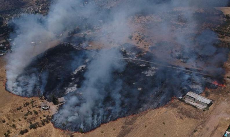 Onemi decreta alerta roja por incendio forestal en Puente Alto