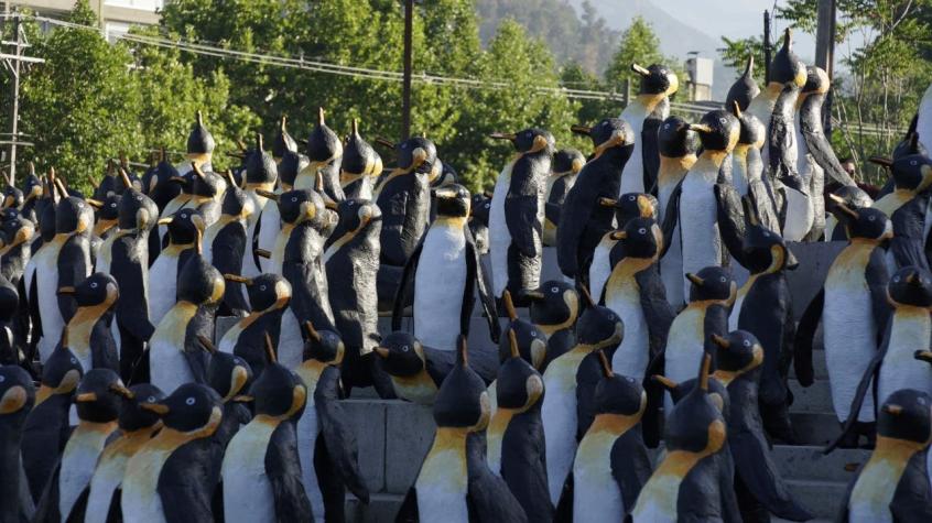 Mil pingüinos se toman la Plaza Italia en medio de una intervención cultural