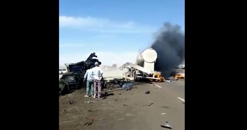 Choque de dos camiones en Calama causa la muerte de sus conductores