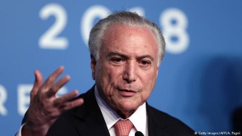 Fiscalía de Brasil denuncia a Temer por nuevo caso de corrupción