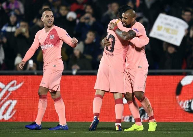 Vidal y Barcelona arrancan el 2019 con una ajustada victoria ante Getafe
