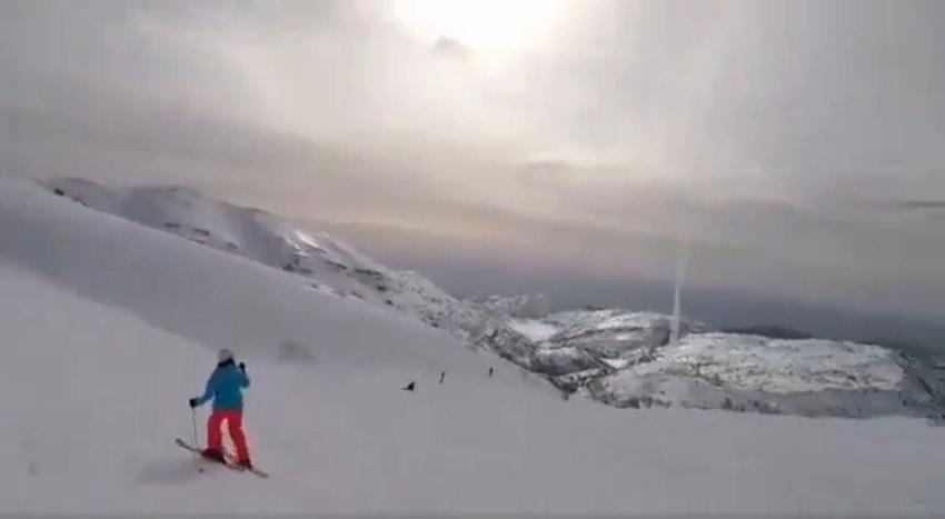 [VIDEO] Esquiadores israelíes captan momento en que misil es interceptado