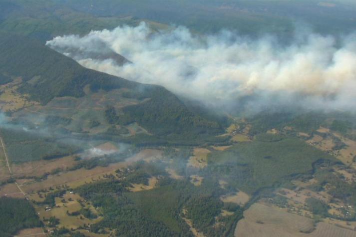 Onemi decreta alerta roja para la comuna de Quilaco por incendio forestal