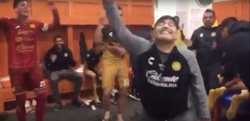 [VIDEO] Diego Maradona festejó bailando la victoria del Dorados de Sinaloa