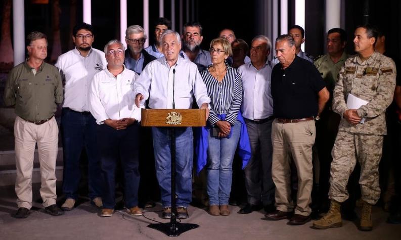 Presidente Piñera: "Nadie puede asegurar que no vamos a tener nuevos eventos meteorológicos"