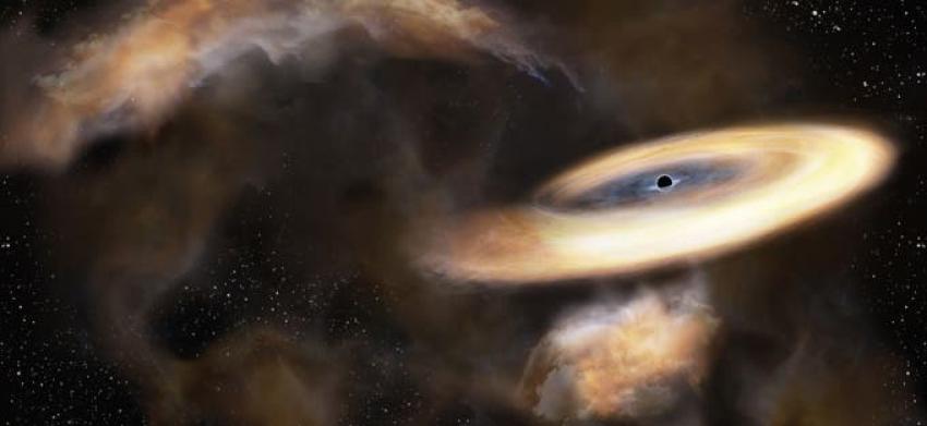Encuentran agujero negro oculto desde observatorio ALMA