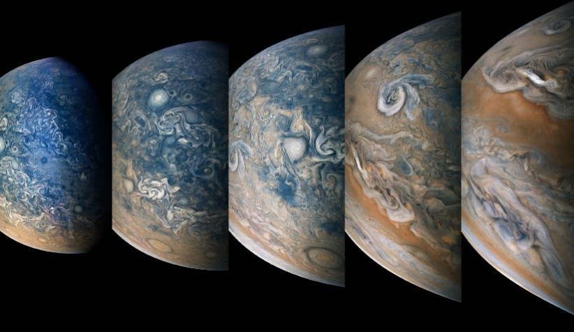 [FOTOS] Nasa revela increíbles imágenes de tormentas polares en Júpiter