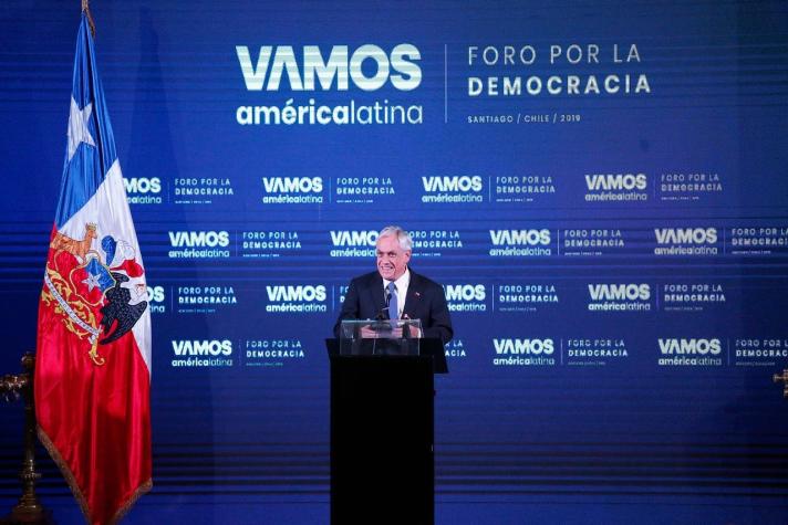 [VIDEO] Piñera en "Foro por la Democracia": "La dictadura en Venezuela tiene sus días contados"