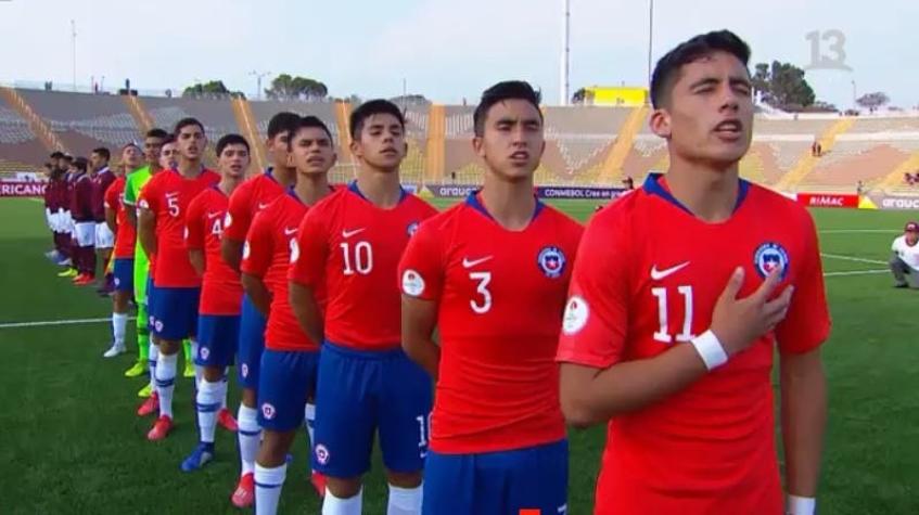 [VIDEO] El himno de Chile en el duelo de La Roja ante Venezuela en el Sudamericano Sub 17