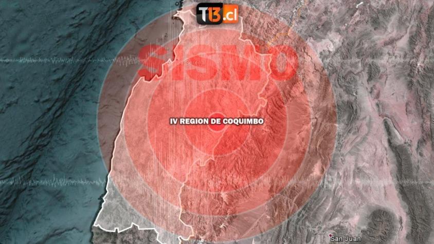 Un temblor de mediana intensidad afectó a la región de Coquimbo