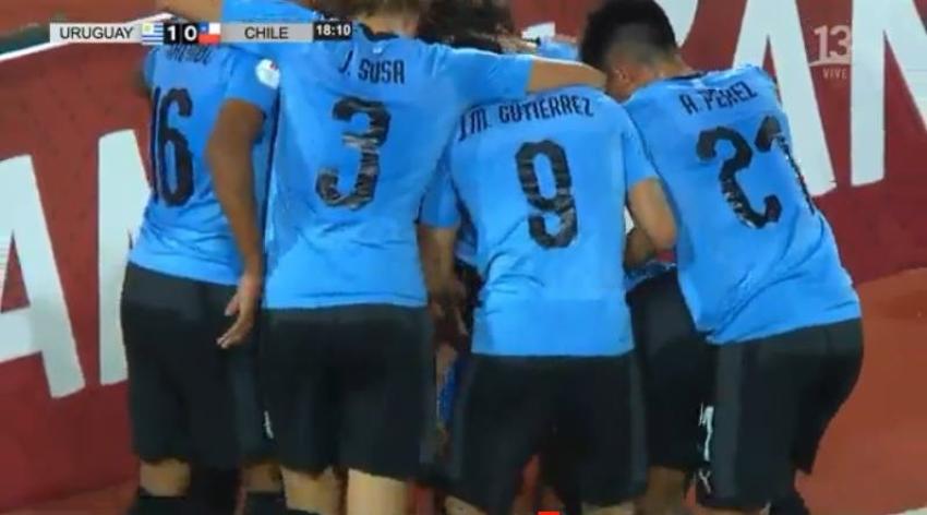 [VIDEO] El primer gol de Uruguay frente a La Roja en el Sudamericano Sub 17