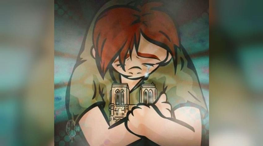 Con "Quasimodo" de protagonista: Los dibujos con que homenajearon a Notre Dame tras el incendio
