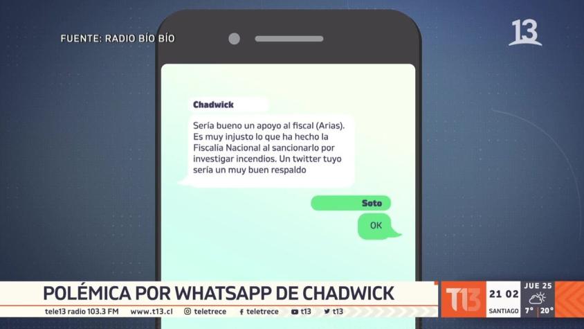 [VIDEO] Polémica por WhatsApp de Chadwick: diputados de oposición piden renuncia de ministro