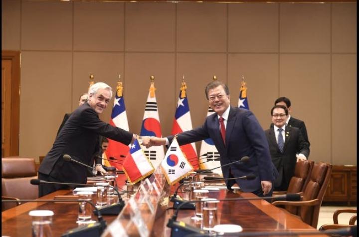 Presidente Piñera se reúne con Moon Jae-in para estrechar lazos comerciales con Corea del Sur