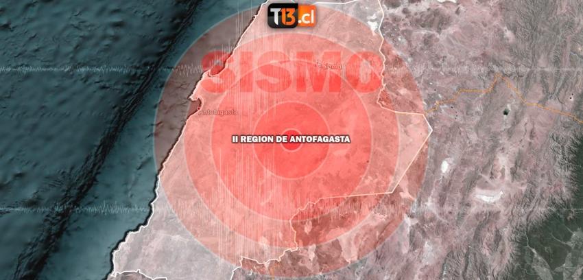 Sismo con epicentro en región de Antofagasta se percibe en el norte del país