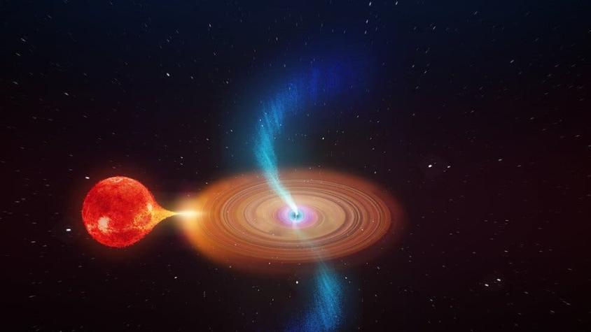 El misterio del agujero negro tambaleante que dispara "balas" de plasma y arrastra el espacio-tiempo