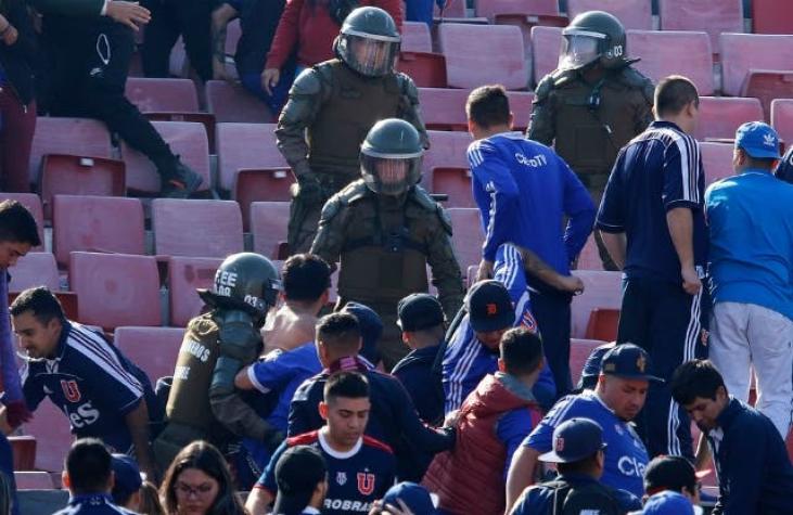 Superclásico entre la U y Colo Colo en el Estadio Nacional termina con 16 detenidos