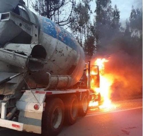 Nuevo ataque incendiario a un camión en la región del Biobío