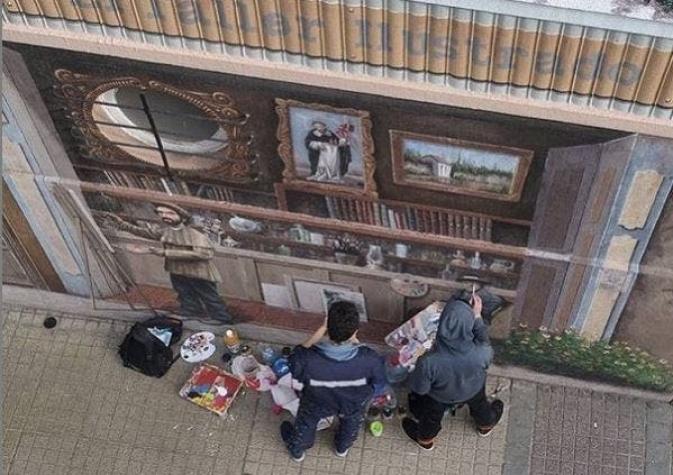 Polémica en barrio Lastarria: borran famoso mural del artista Luis Núñez