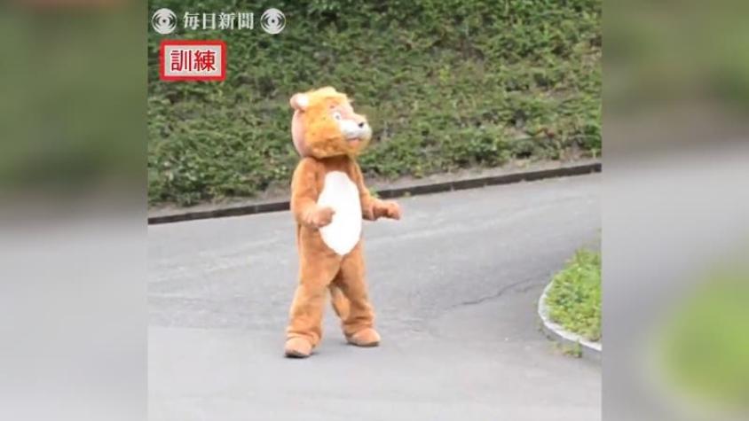 [VIDEO] Empleado de zoológico en Japón se disfraza para simular el escape de un león