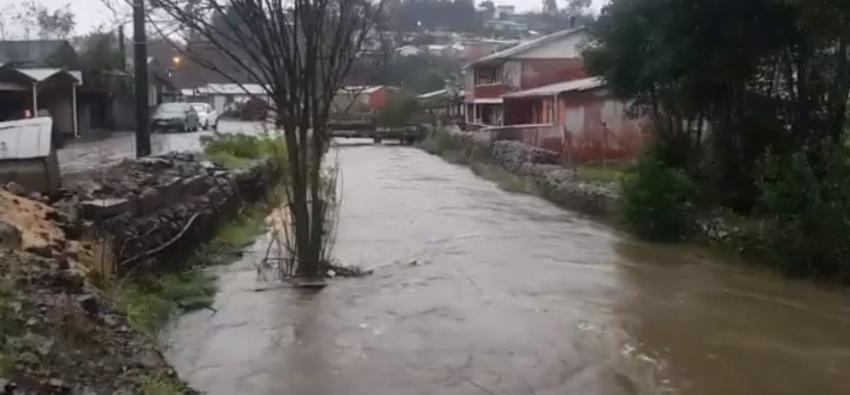 Onemi e Intendencia decretan Alerta Roja por amenaza de desborde del río Leiva en Cañete