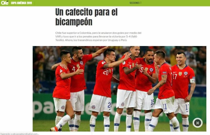 "Un cafecito para el bicampeón": Prensa internacional se rinde ante la clasificación de Chile