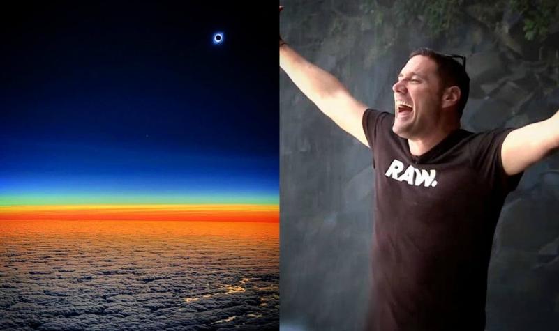 Pancho Saavedra explica cómo tomó esta magnífica foto del Eclipse desde 12 mil metros de altura