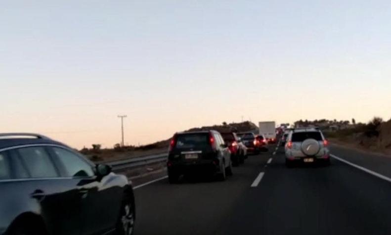 [FOTOS] Conductores reportan alta congestión vehicular en Ruta 5 Norte hacia Santiago