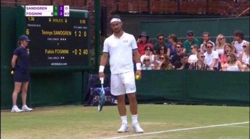 “Una bomba debería explotar aquí”: La dura reacción de Fognini en medio de partido en Wimbledon