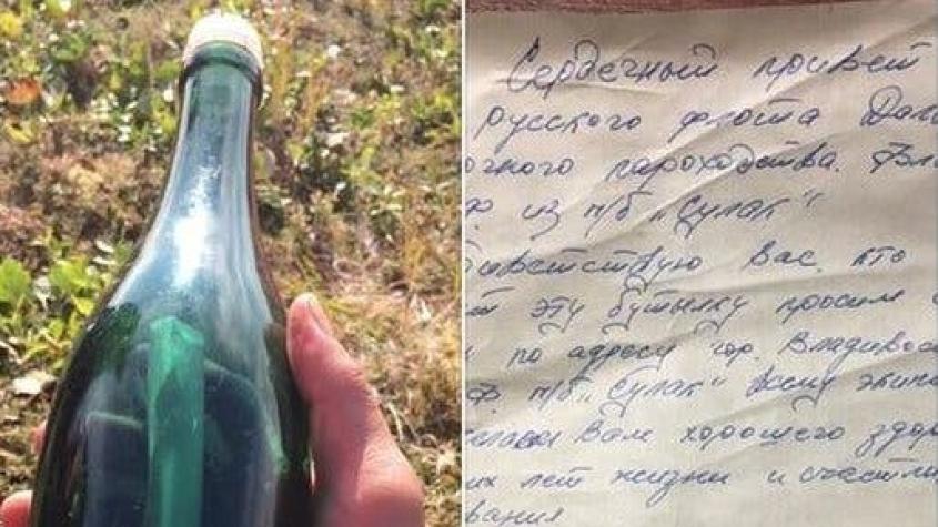 El mensaje en una botella que lanzó al mar un capitán ruso en 1969 y fue descubierto ahora en Alaska