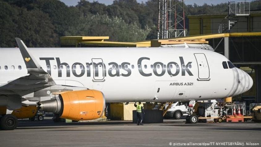 Compañía de viajes Thomas Cook cancela todas sus operaciones