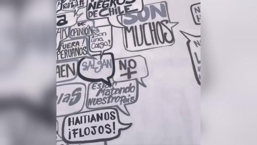 [VIDEO] Polémica por mural "antimigrantes": Era un "experimento social" para publicidad